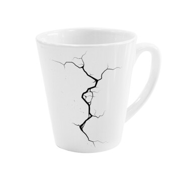 Cracked, Κούπα κωνική Latte Λευκή, κεραμική, 300ml