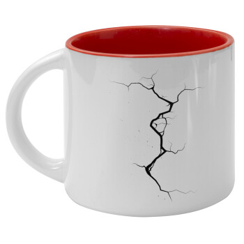 Cracked, Κούπα κεραμική 400ml Λευκή/Κόκκινη