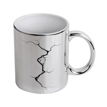 Cracked, Κούπα κεραμική, ασημένια καθρέπτης, 330ml