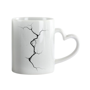 Cracked, Mug heart handle, ceramic, 330ml