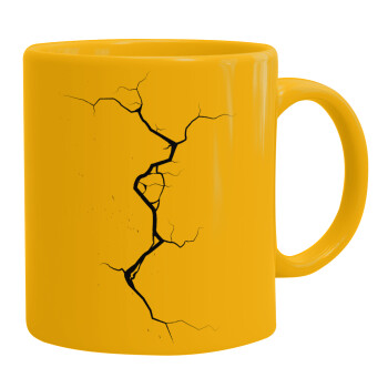 Cracked, Κούπα, κεραμική κίτρινη, 330ml