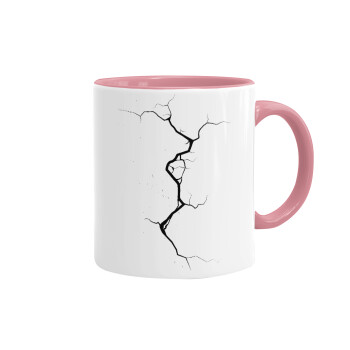 Cracked, Mug colored pink, ceramic, 330ml