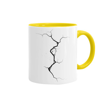 Cracked, Mug colored yellow, ceramic, 330ml