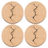 ΣΕΤ x4 Σουβέρ ξύλινα στρογγυλά plywood (9cm)