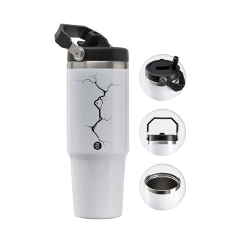 Cracked, 30oz stainless Steel Tumbler with Handle