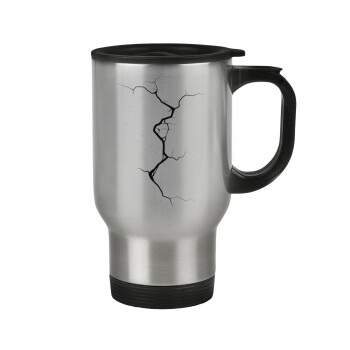 Cracked, Stainless steel travel mug with lid, double wall 450ml