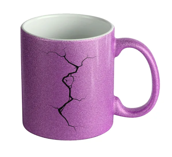 Cracked — Κούπα Μωβ Glitter που γυαλίζει, κεραμική, 330ml