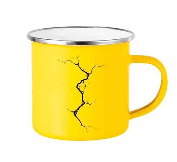 Cracked — Yellow Enamel Metallic Cup 360ml