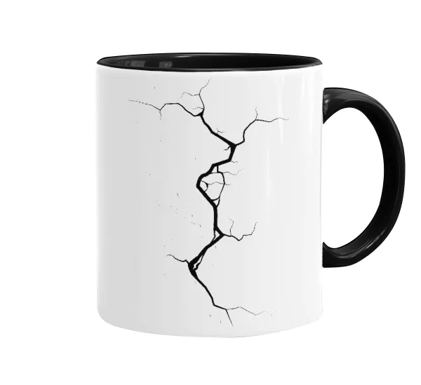 Cracked — Mug colored black, ceramic, 330ml