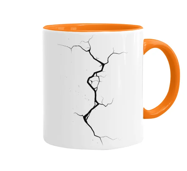 Cracked — Mug colored orange, ceramic, 330ml