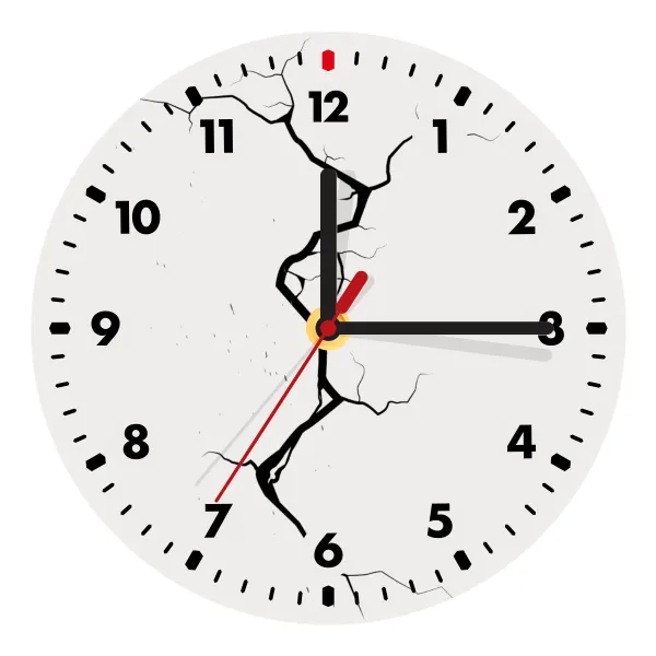 Cracked — Wooden wall clock (20cm)