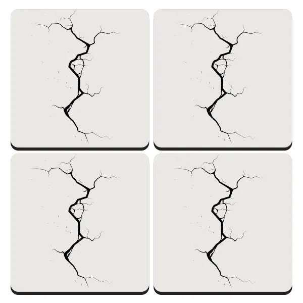 Cracked — Σουβέρ ξύλινα τετράγωνα (9cm)