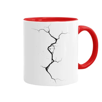 Cracked, Mug colored red, ceramic, 330ml