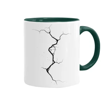 Cracked, Mug colored green, ceramic, 330ml