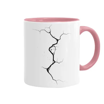 Cracked, Mug colored pink, ceramic, 330ml