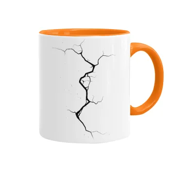 Cracked, Mug colored orange, ceramic, 330ml