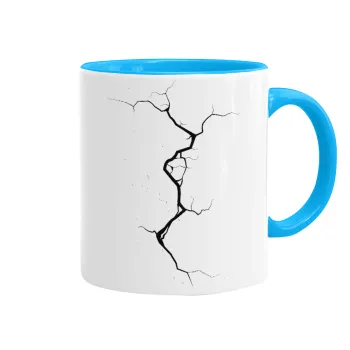 Cracked, Κούπα χρωματιστή γαλάζια, κεραμική, 330ml