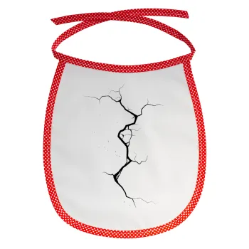 Cracked, Σαλιάρα μωρού αλέκιαστη με κορδόνι Κόκκινη