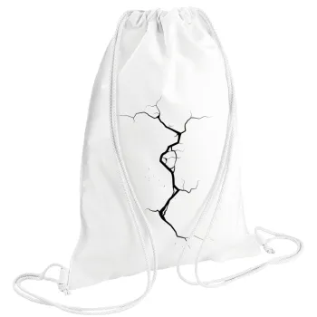 Cracked, Τσάντα πλάτης πουγκί GYMBAG λευκή (28x40cm)