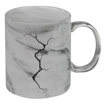 Cracked, Κούπα κεραμική, marble style (μάρμαρο), 330ml
