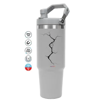 Cracked, ΓΚΡΙ χρώματος Θερμός Ανοξείδωτο 890ml (30oz) με χερούλι