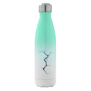 Cracked, Μεταλλικό παγούρι θερμός Πράσινο/Λευκό (Stainless steel), διπλού τοιχώματος, 500ml