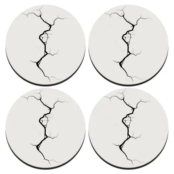 Cracked, ΣΕΤ 4 Σουβέρ ξύλινα στρογγυλά (9cm)