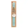Easter Set, wooden keychain & aromatic flat Easter candle (30cm) (TURQUOISE)
