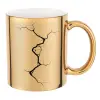 Mug ceramic, gold mirror, 330ml