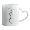 Mug heart handle, ceramic, 330ml