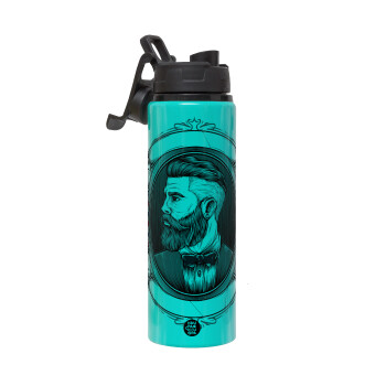 Barber shop, Μεταλλικό παγούρι νερού με καπάκι ασφαλείας, αλουμινίου 850ml