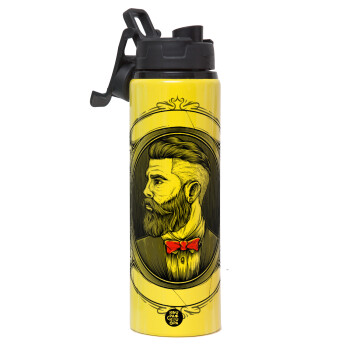 Barber shop, Μεταλλικό παγούρι νερού με καπάκι ασφαλείας, αλουμινίου 850ml