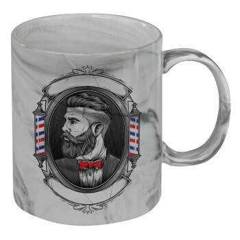 Barber shop, Κούπα κεραμική, marble style (μάρμαρο), 330ml