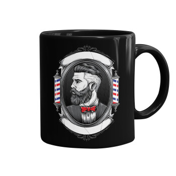Barber shop, Mug black, ceramic, 330ml