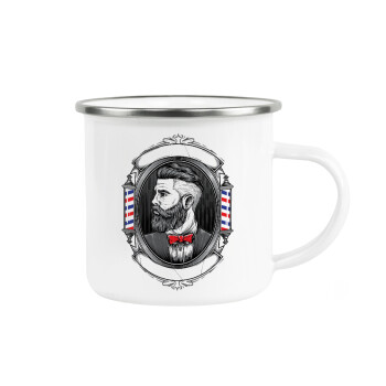 Barber shop, Κούπα Μεταλλική εμαγιέ λευκη 360ml