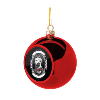 Barber shop, Χριστουγεννιάτικη μπάλα δένδρου Κόκκινη 8cm