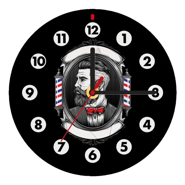 Barber shop — Ρολόι τοίχου ξύλινο (20cm)