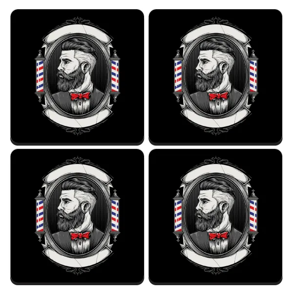 Barber shop — Σουβέρ ξύλινα τετράγωνα (9cm)