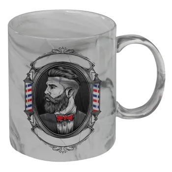 Barber shop, Κούπα κεραμική, marble style (μάρμαρο), 330ml