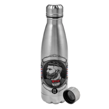 Barber shop, Metallic water bottle, stainless steel, 750ml