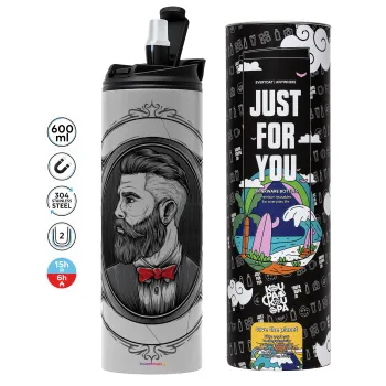 Barber shop, Tumbler stainless steel GREY 600ml