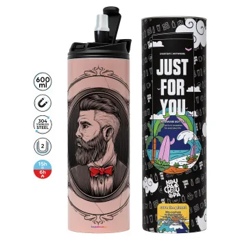 Barber shop, Tumbler stainless steel PINK 600ml