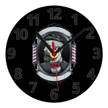 Barber shop, Ρολόι τοίχου γυάλινο (20cm)