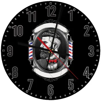 Barber shop, Ρολόι τοίχου ξύλινο (30cm)