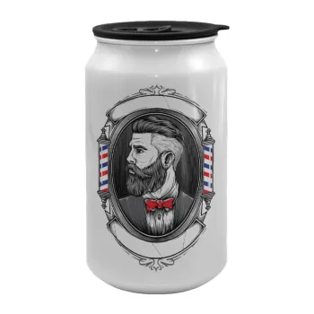 Barber shop, Κούπα ταξιδιού μεταλλική με καπάκι (tin-can) 500ml
