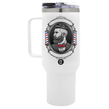 Barber shop, Mega Tumbler με καπάκι, διπλού τοιχώματος (θερμό) 1,2L