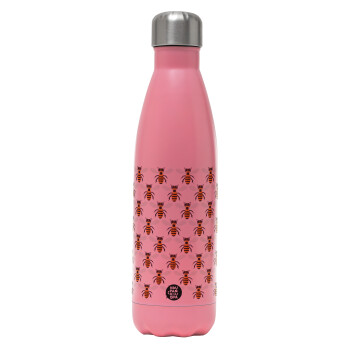 Bee, Metal mug thermos Pink Mat (Stainless steel), double wall, 500ml
