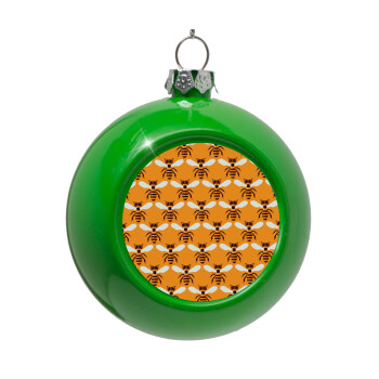 Bee, Green Christmas tree ornament bauble 8cm