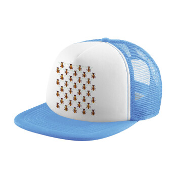 Μελισσούλες, Καπέλο Soft Trucker με Δίχτυ Γαλάζιο/Λευκό