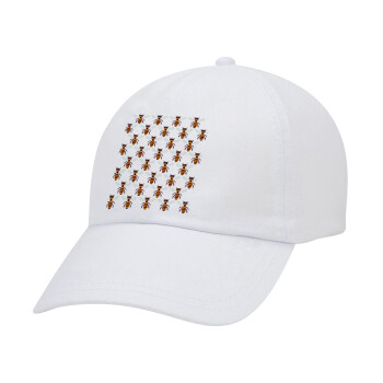 Bee, Καπέλο Ενηλίκων Baseball Λευκό 5-φύλλο (POLYESTER, ΕΝΗΛΙΚΩΝ, UNISEX, ONE SIZE)